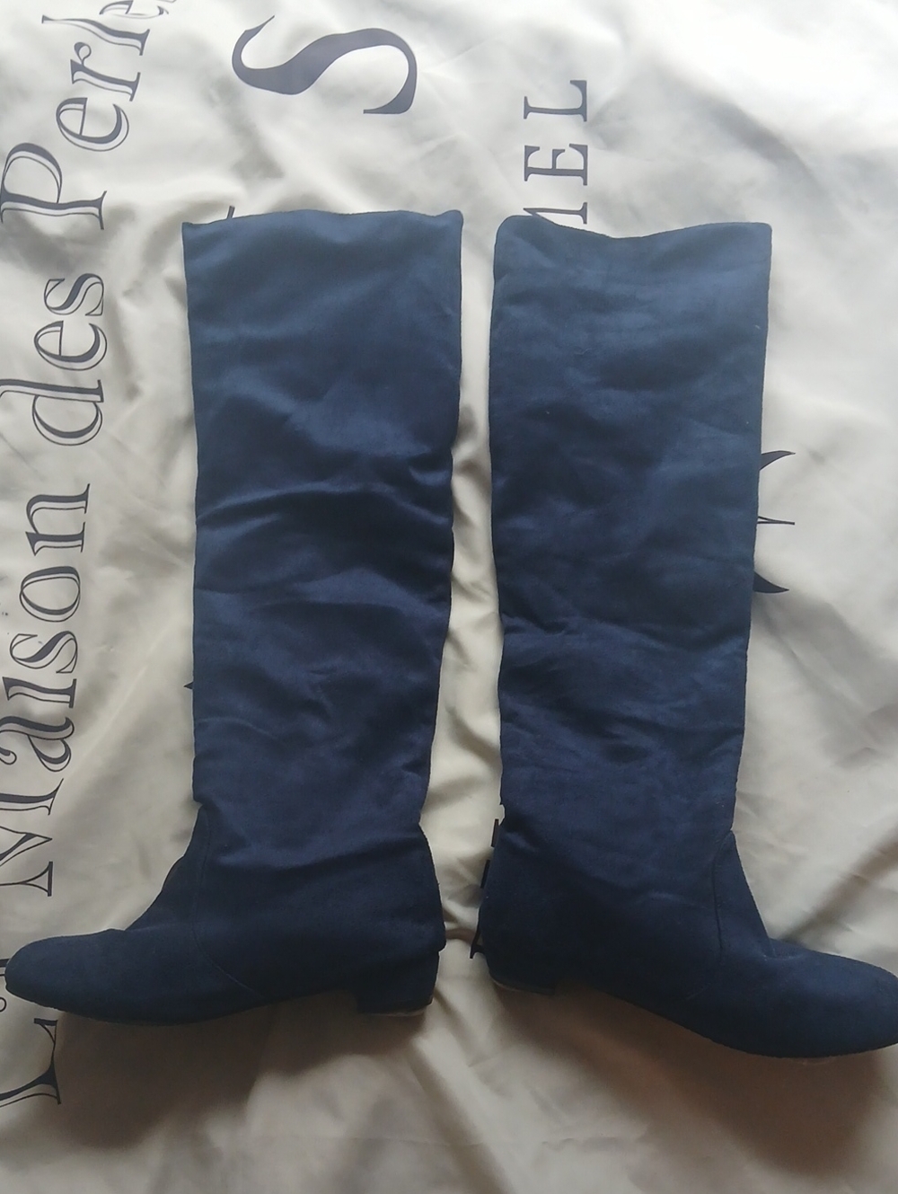 Women’s Tall Navy Suede Boots - Classic Knee-High Style